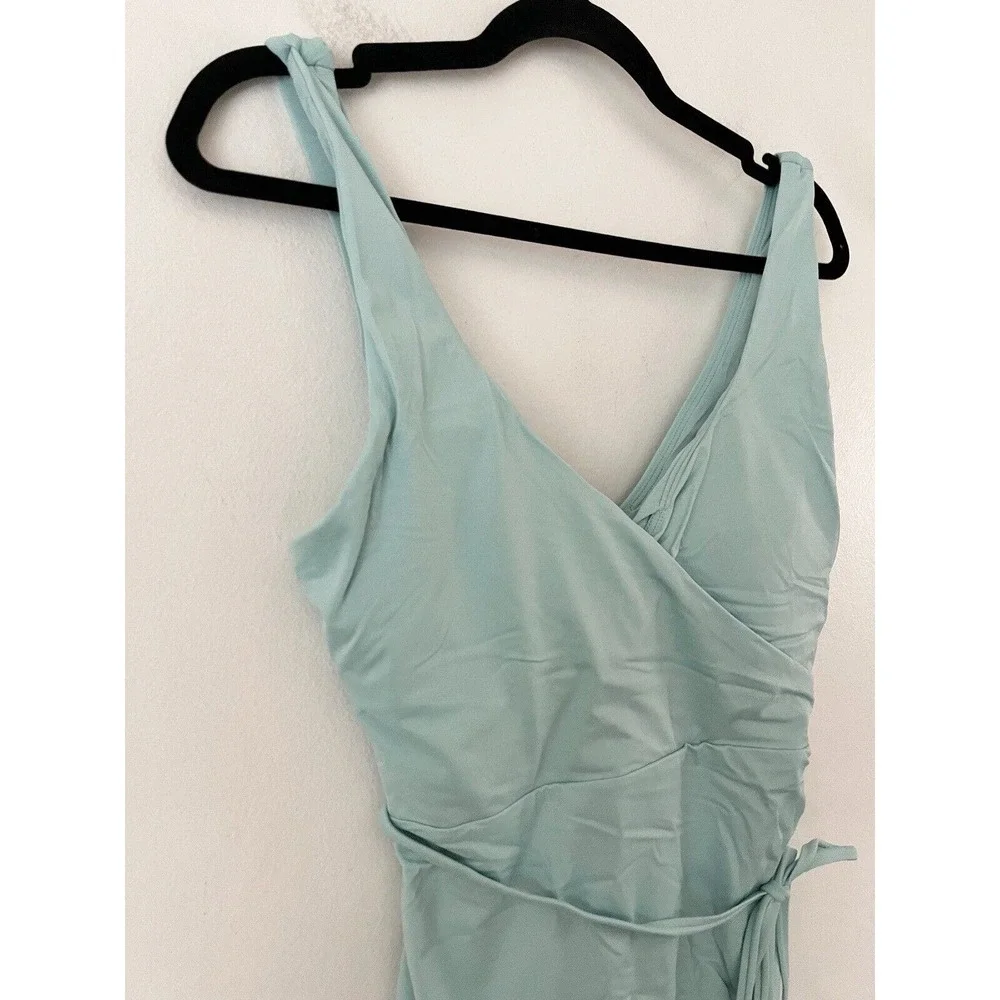 NWT Andie Swim The Belmar One Piece Cabana Blue Tie Waist Swimsuit Sz Medium - Picture 5 of 7